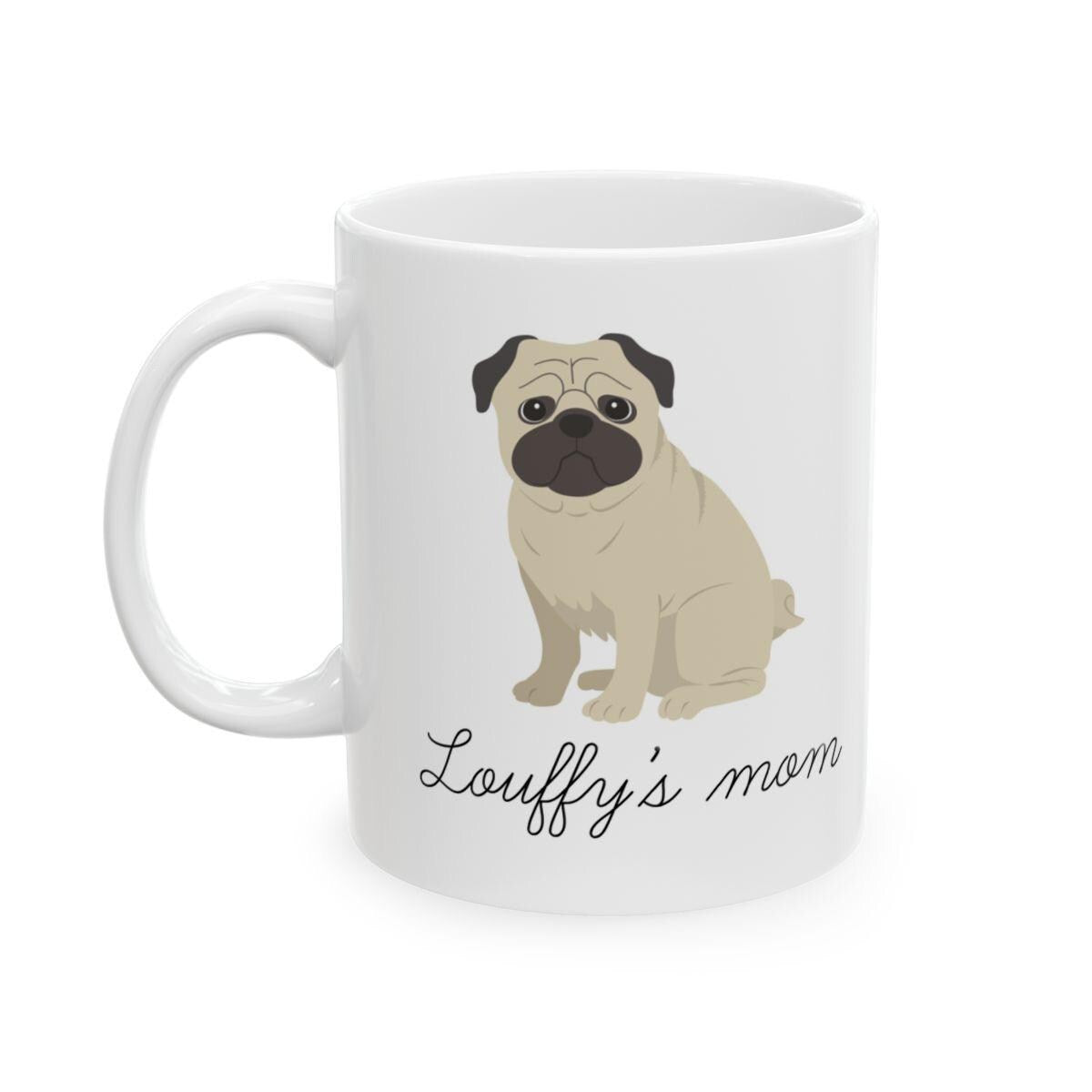 tasse carlin à personnaliser cadeau pug pour les dog mom texte personnalisé tasse avec illustration de chien mug personnalisé