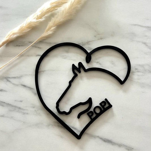 Décoration de couple cheval cavalier idée cadeau sur le thème du cheval pour les cavaliers, date ou prénom à personnaliser