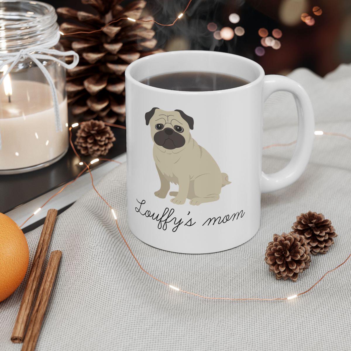 tasse carlin à personnaliser cadeau pug pour les dog mom texte personnalisé tasse avec illustration de chien mug personnalisé