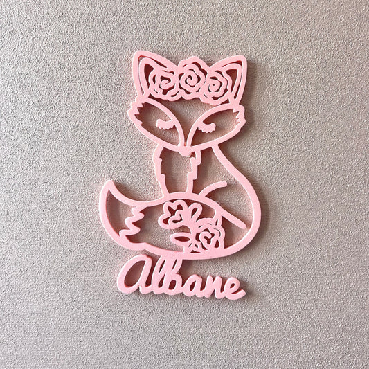 Décoration de porte renard personnalisable avec prénom pour chambre bébé - Idée cadeau mignonne