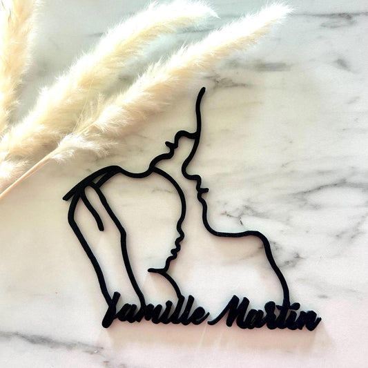 décoration murale portrait de famille à personnaliser idéale pour un cadeau de naissance ou idée d’annonce de grossesse portrait de famille