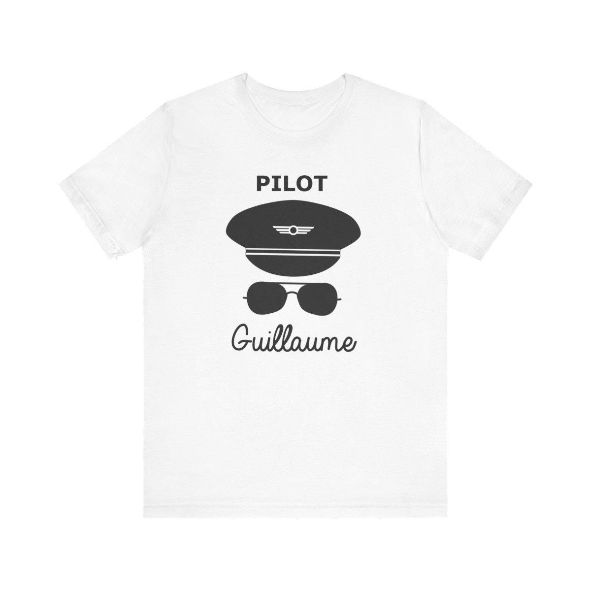 T-shirt Pilote d’Avion Personnalisable – Couleurs et Texte au Choix – Cadeau Idéal pour Pilote ou Passionné d’Aviation
