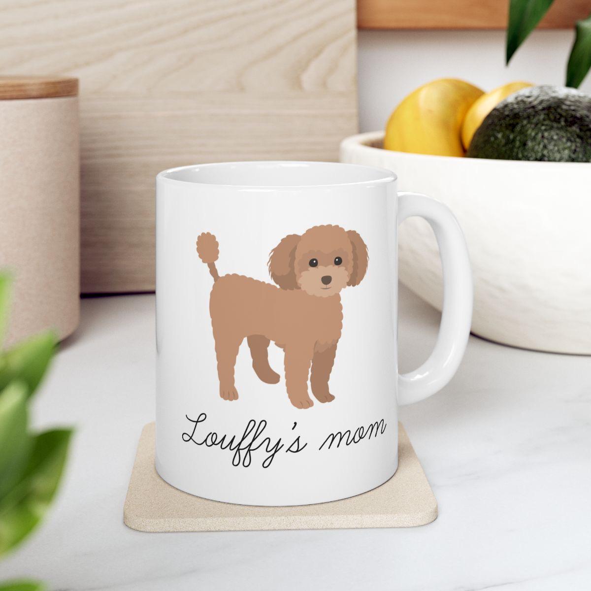 tasse caniche à personnaliser cadeau doodle pour les dog mom texte personnalisé tasse avec illustration de chien mug personnalisé