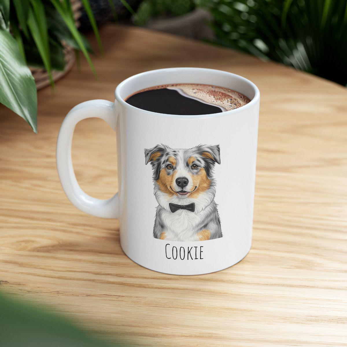 tasse berger australien à personnaliser cadeau sheperd pour les dog mom texte personnalisé tasse avec chien mug personnalisé