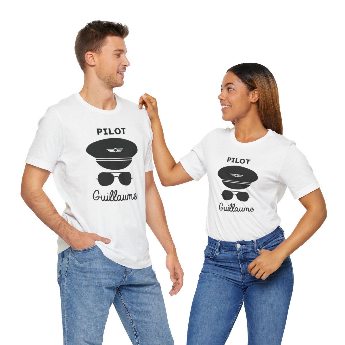 T-shirt Pilote d’Avion Personnalisable – Couleurs et Texte au Choix – Cadeau Idéal pour Pilote ou Passionné d’Aviation