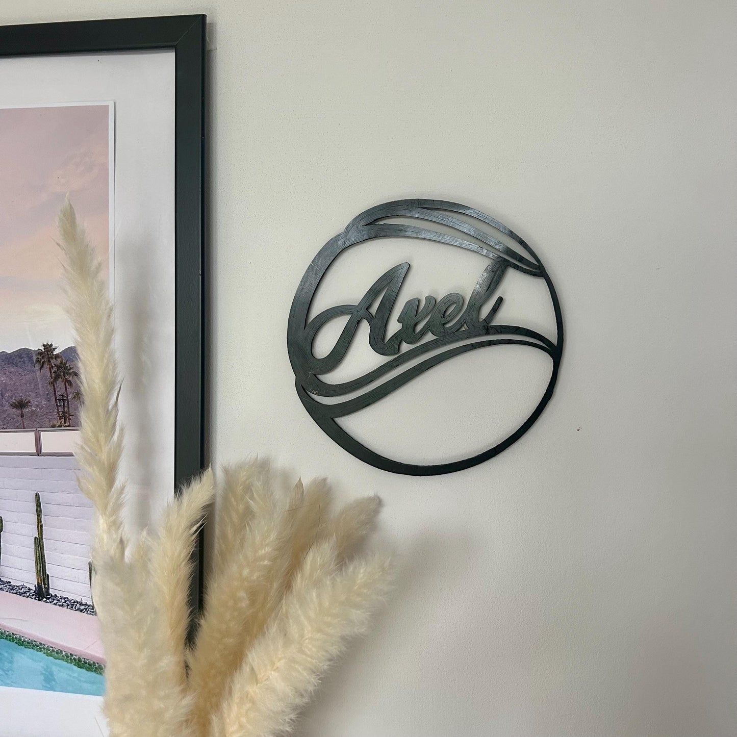 Balle de tennis personnalisée pour décoration murale avec prénom déco à accrocher sur le thème du tennis