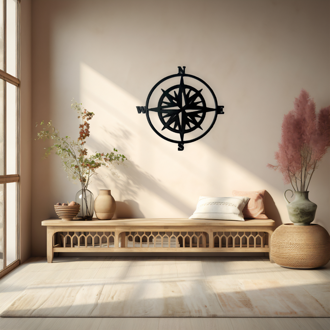 Boussole 3D Personnalisée – Décoration Murale Inspirante pour Maison et Bureau