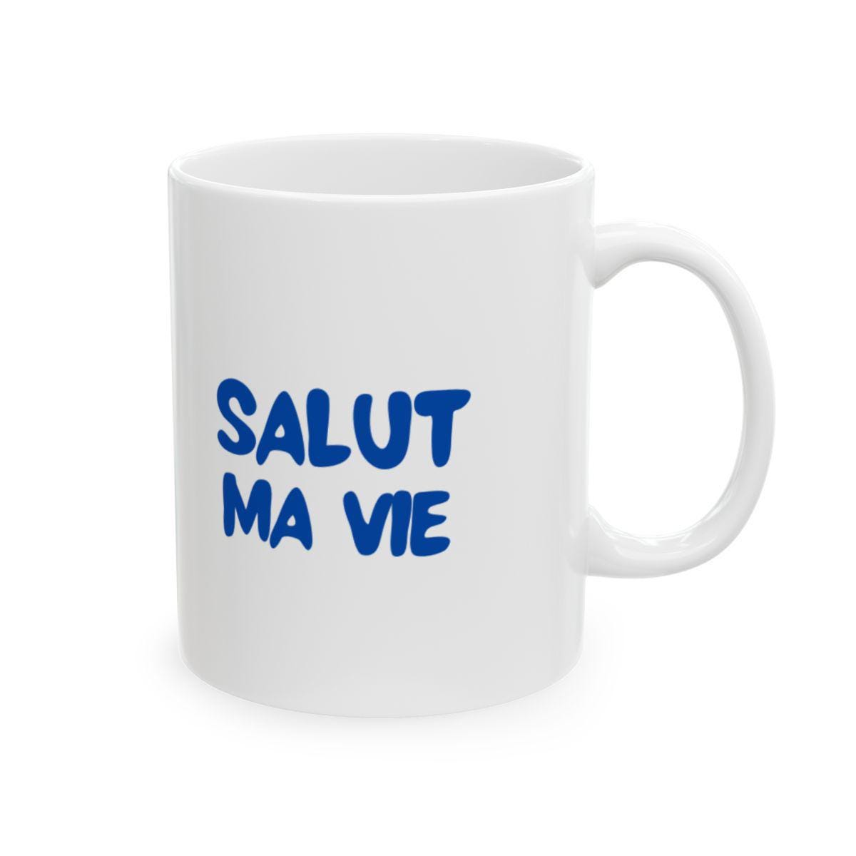 mug tasse humoristique avec message d'amour cadeau unique pour collègue famille ou amie cadeau original drôle tasse écrit salut ma vie