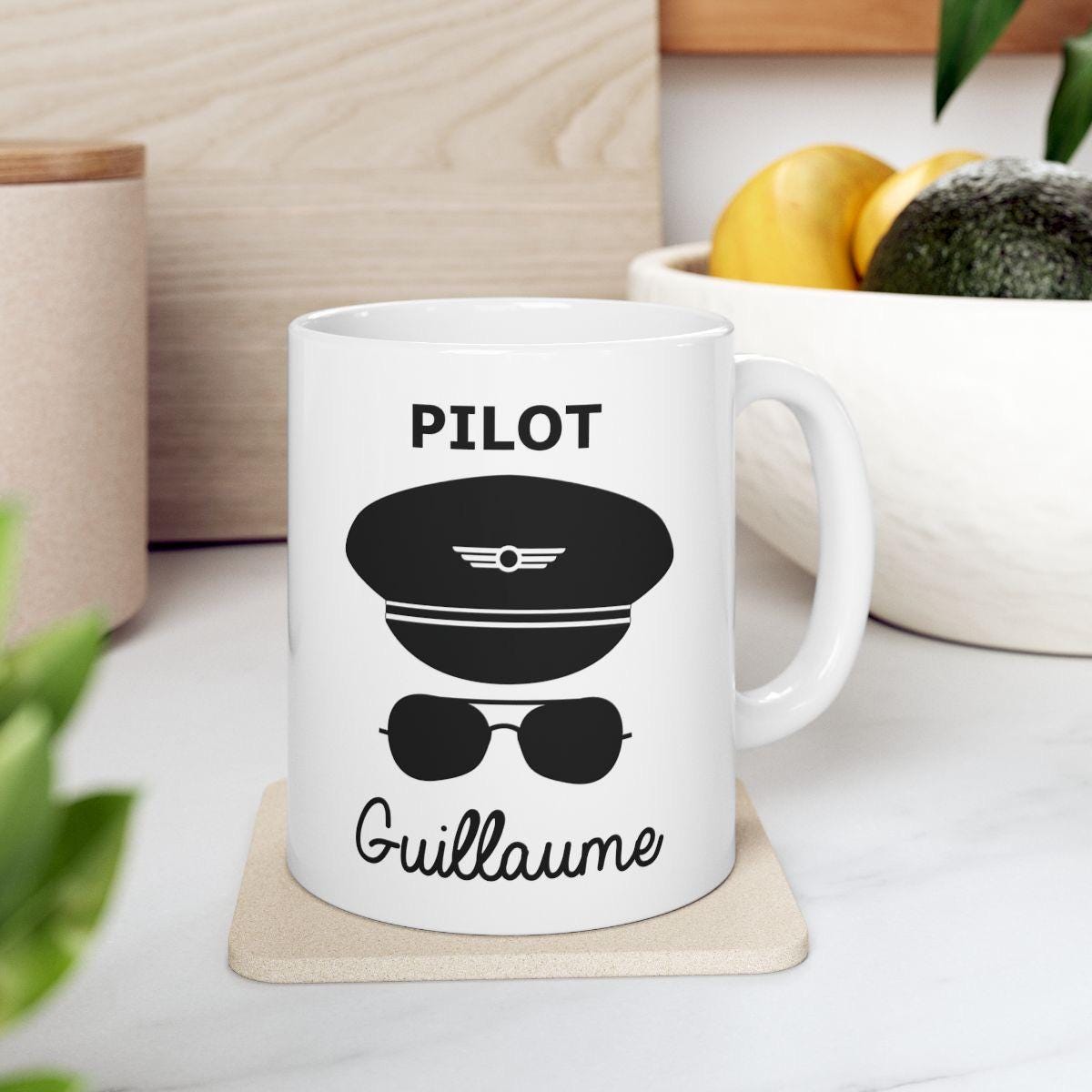 mug tasse pilote d'avion à personnaliser avec prénom et message cadeau unique pour pilote d'avion ou amie cadeau personnalise original