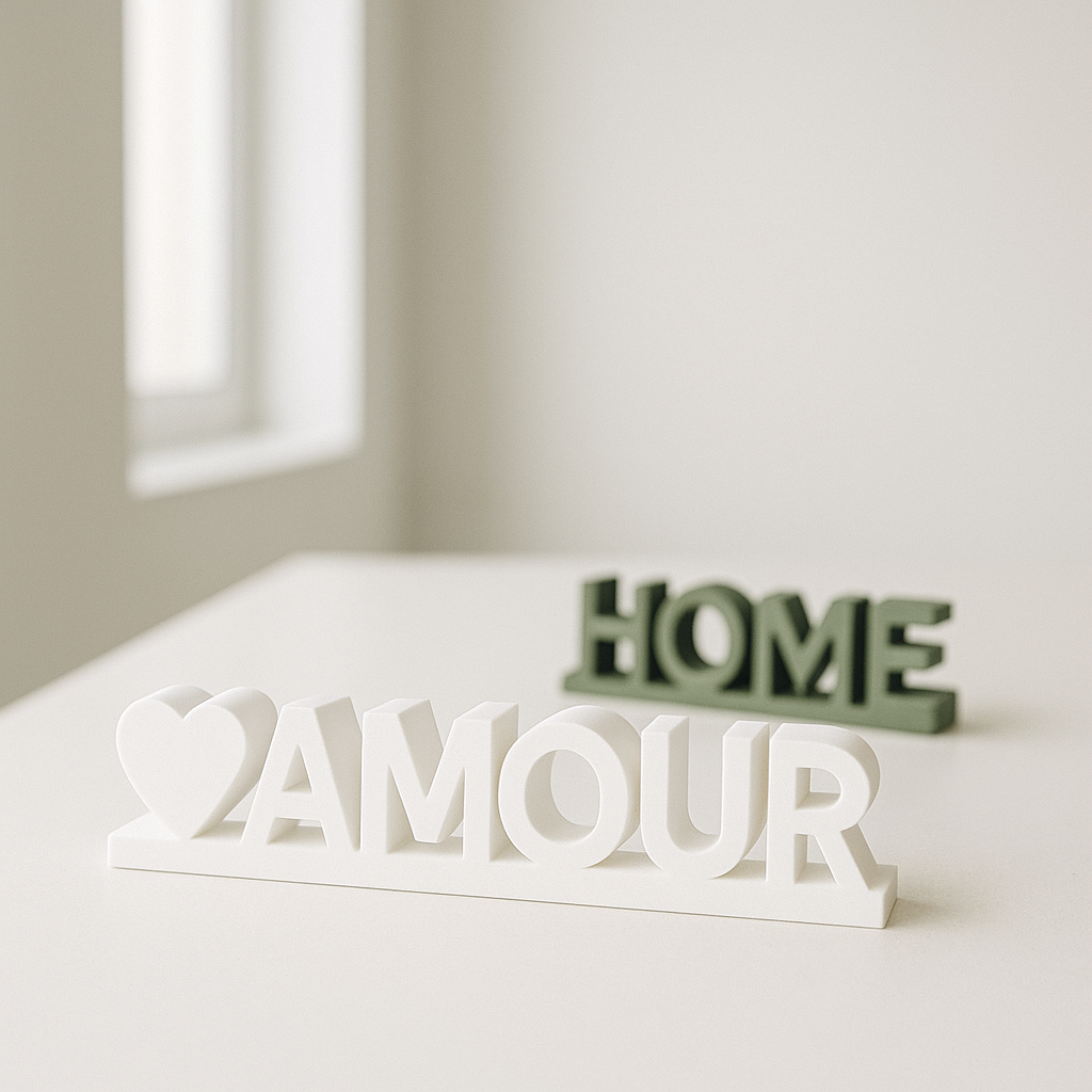 enseigne personnalisé avec prénom ou mot autoportant mot en 3D à poser sur un bureau ou en décoration - cadeau personnalisé original