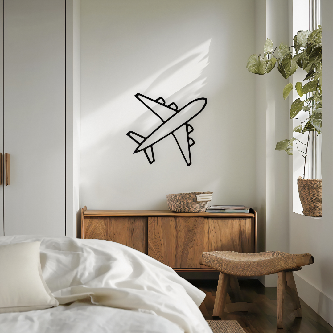 Avion décoratif mural personnalisable – Thème voyage & aviation moderne