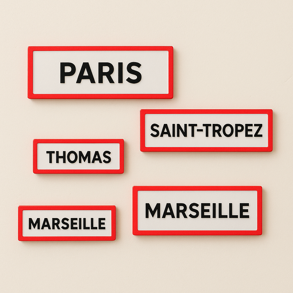 Panneau de ville, agglomération ou village à personnaliser,Magnet aimant plaque murale, déco originale pour frigo et mur, cadeau tendance !