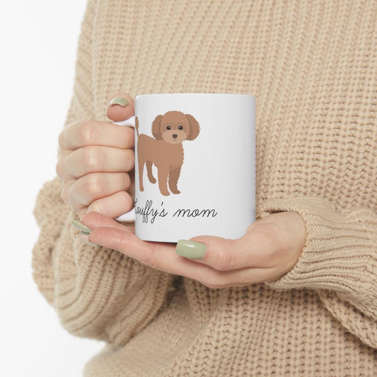 tasse caniche à personnaliser cadeau doodle pour les dog mom texte personnalisé tasse avec illustration de chien mug personnalisé