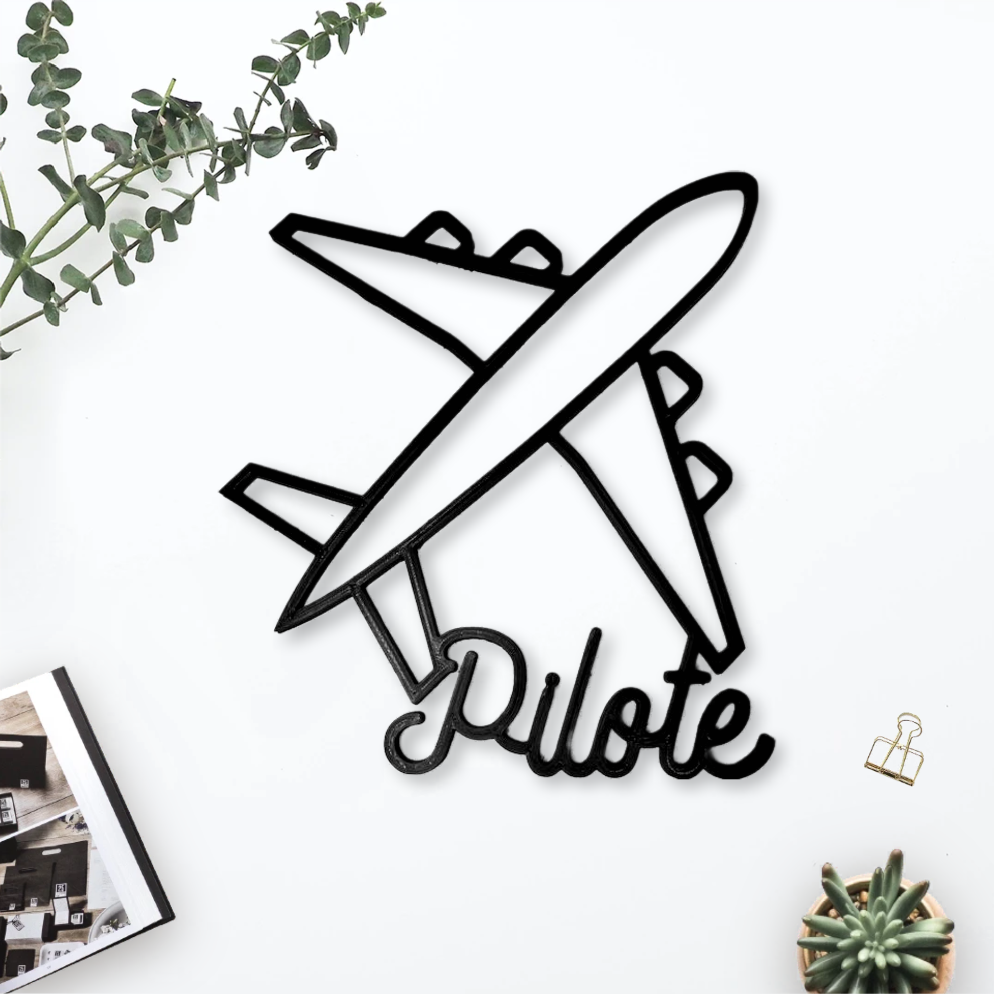avion noir pour ornement mural