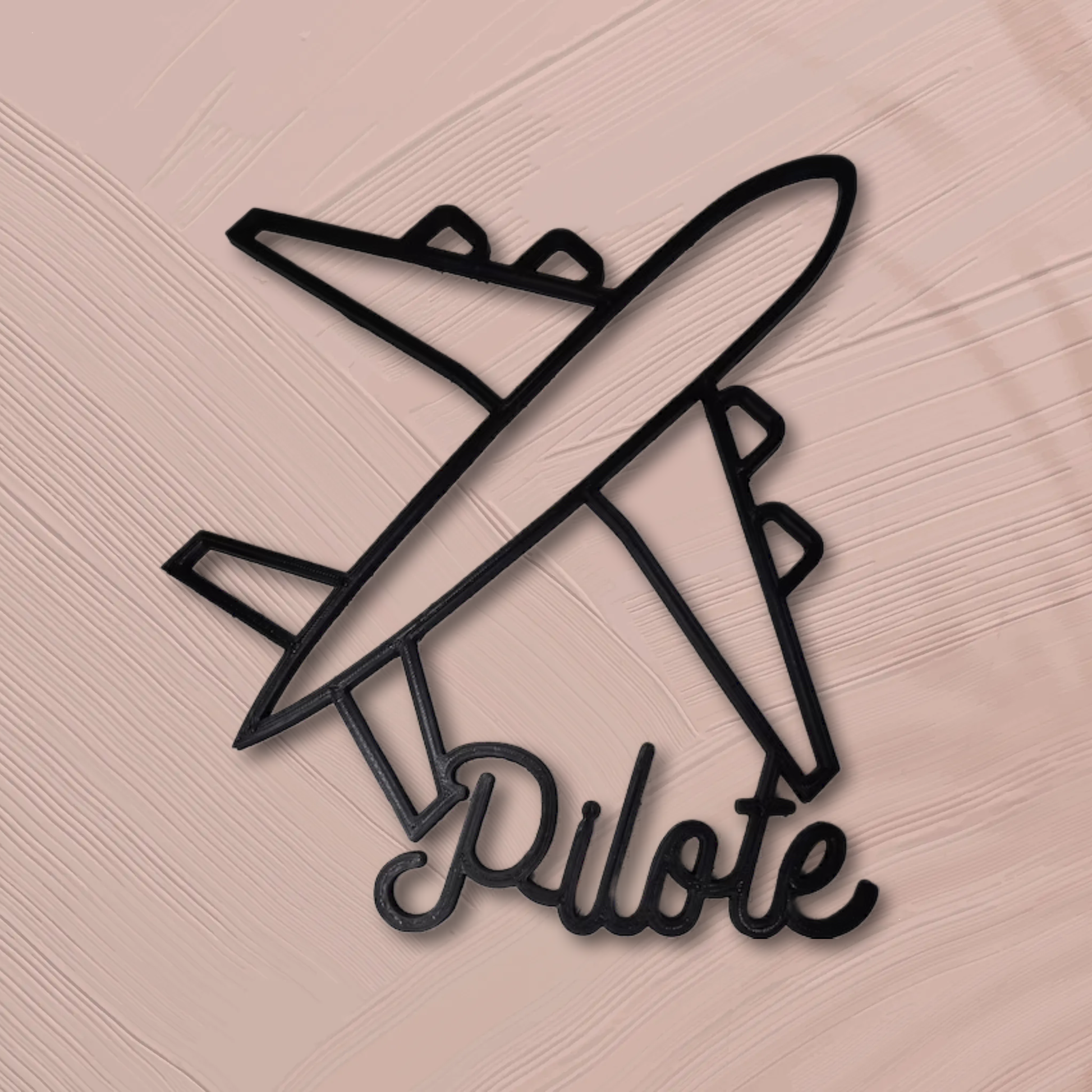 avion fialire de décoration murale noir