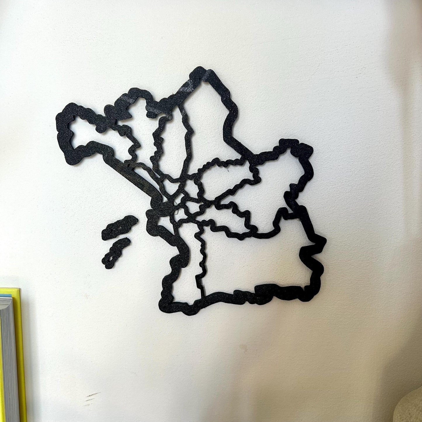 Décoration murale carte de Marseille en 3D arrondissement carte en 3D
