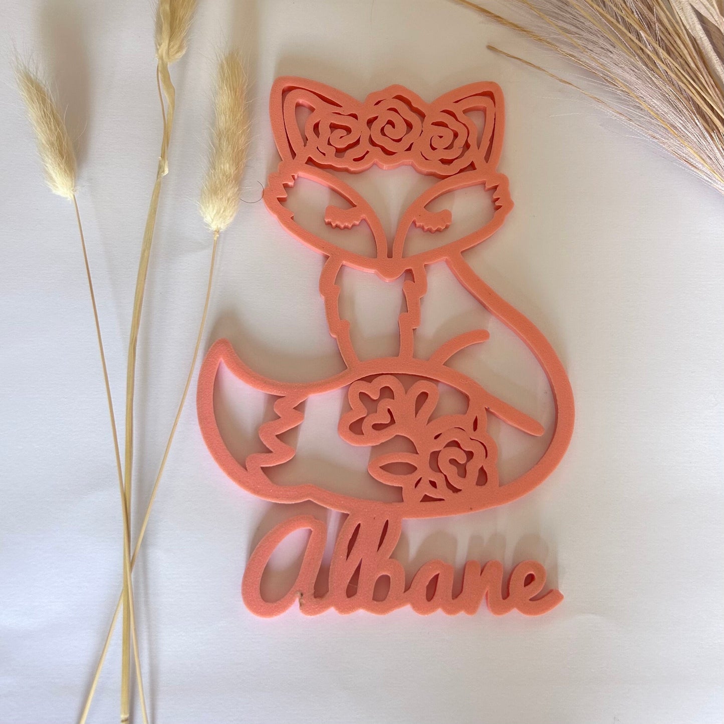 Décoration de porte renard personnalisable avec prénom pour chambre bébé - Idée cadeau mignonne