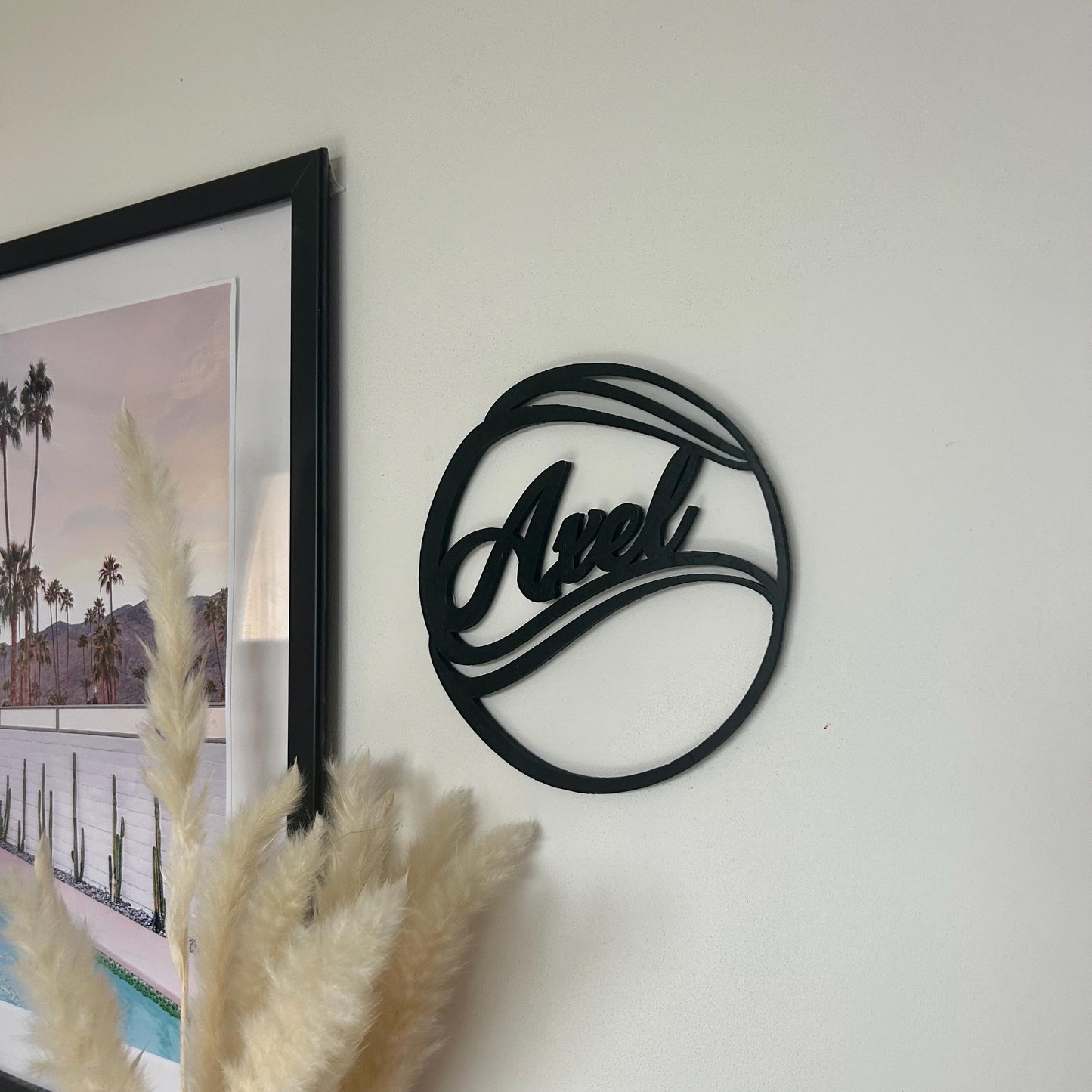 Balle de tennis personnalisée pour décoration murale avec prénom déco à accrocher sur le thème du tennis