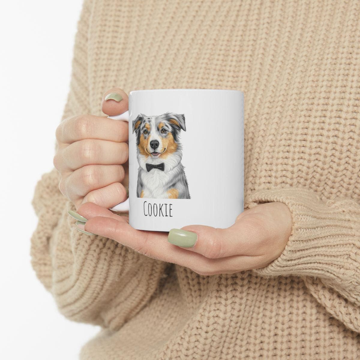 tasse berger australien à personnaliser cadeau sheperd pour les dog mom texte personnalisé tasse avec chien mug personnalisé