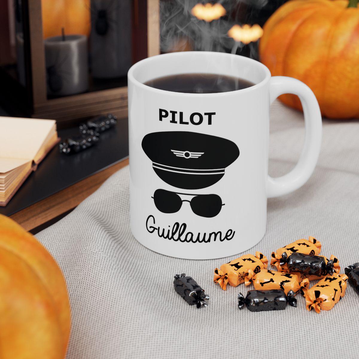 mug tasse pilote d'avion à personnaliser avec prénom et message cadeau unique pour pilote d'avion ou amie cadeau personnalise original