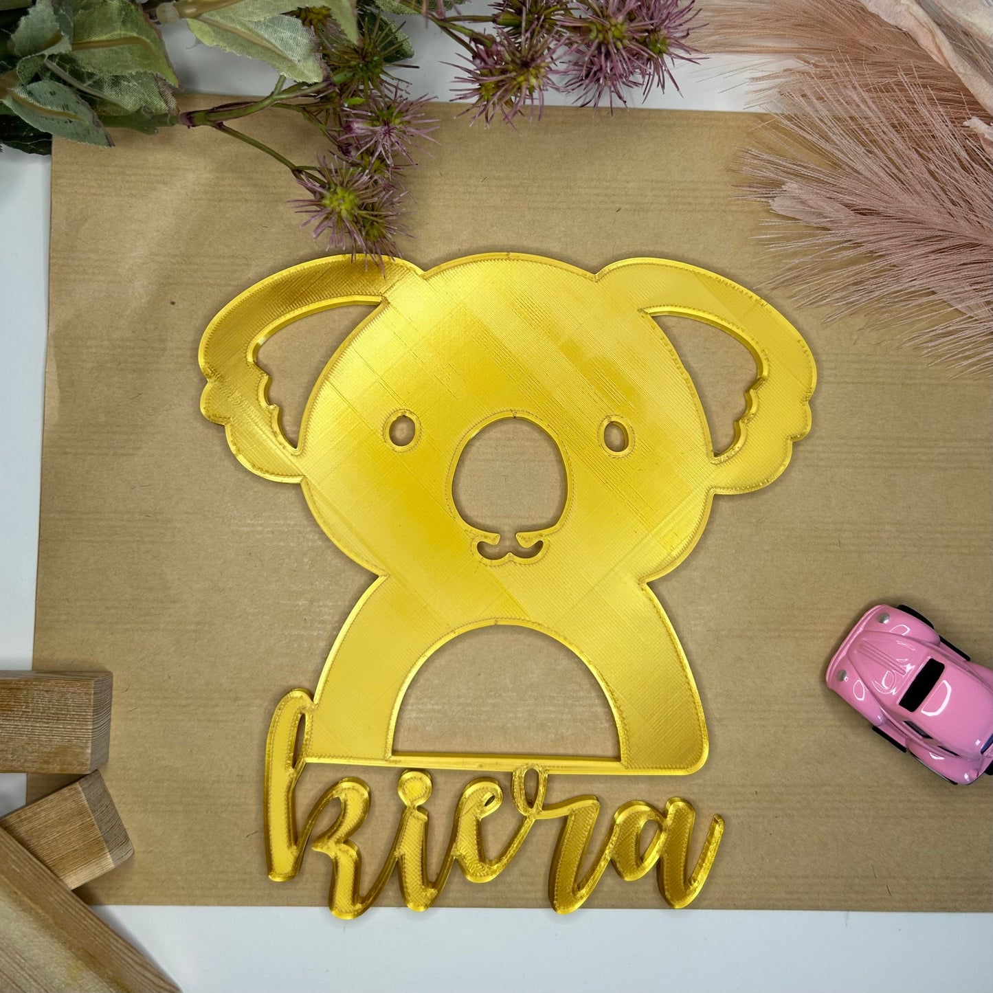 Prénom porte chambre bébé Koala pour décoration chambre enfant plaque avec prénom pour idée cadeau style animaux cadeau bebe personnalisable
