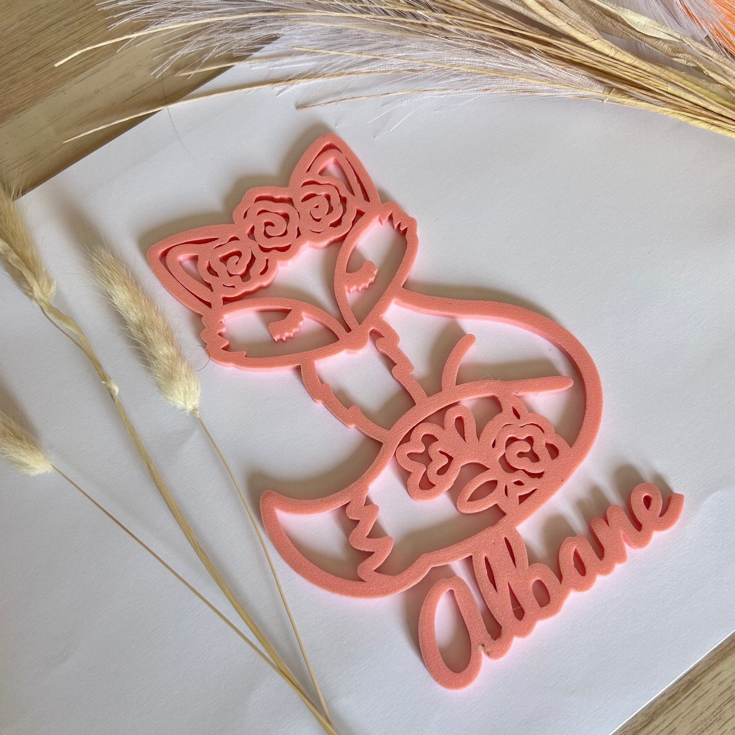 Décoration de porte renard personnalisable avec prénom pour chambre bébé - Idée cadeau mignonne