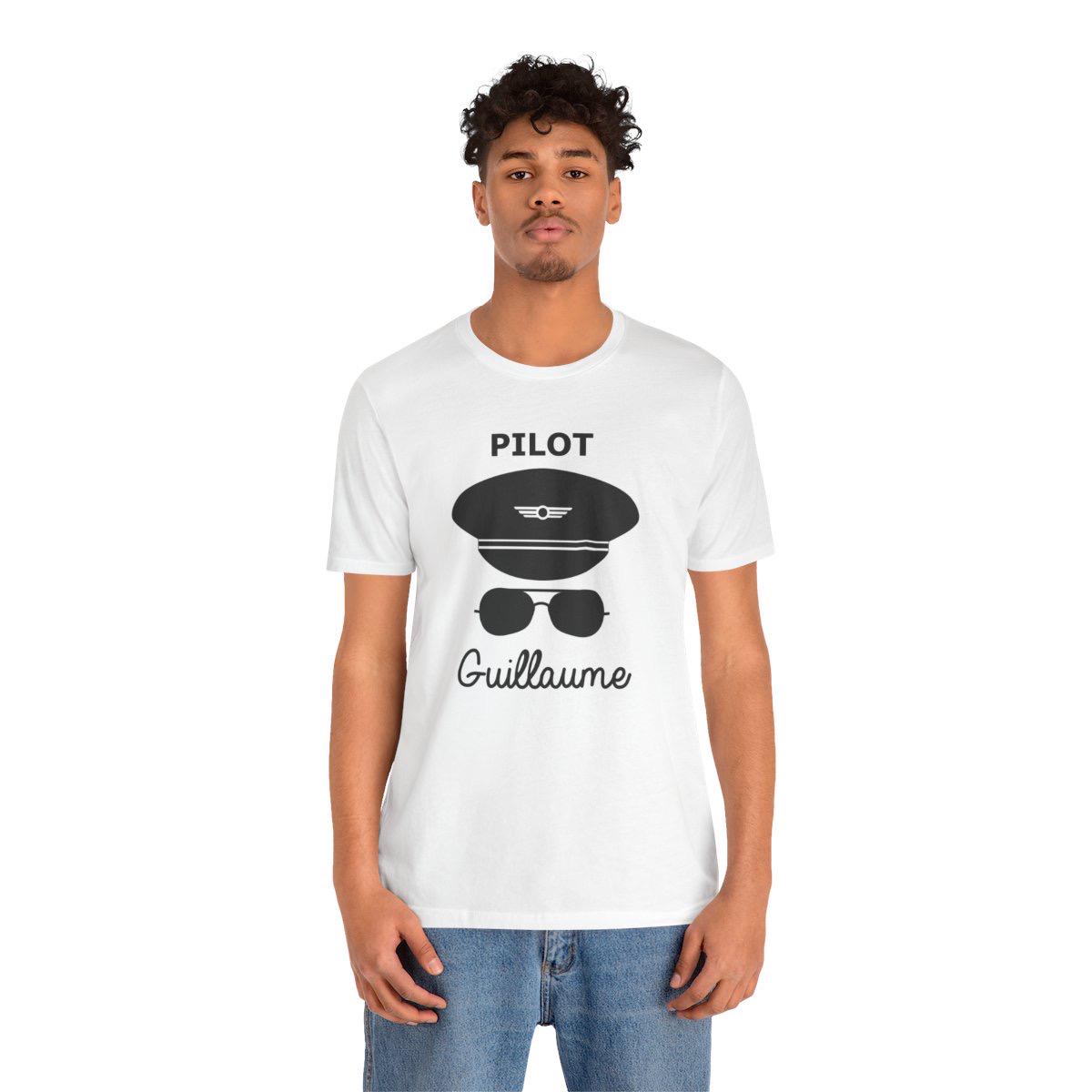 T-shirt Pilote d’Avion Personnalisable – Couleurs et Texte au Choix – Cadeau Idéal pour Pilote ou Passionné d’Aviation