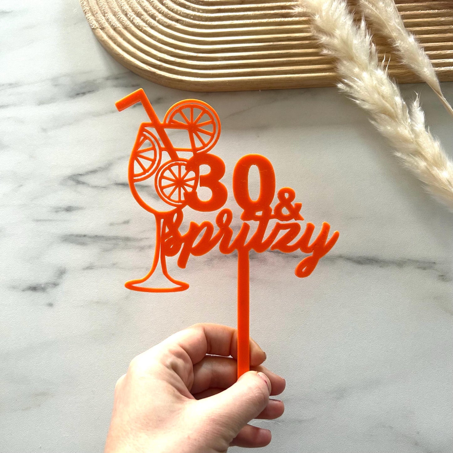 Cake topper a personnaliser tendance, thème spritz, cocktail bar, déco Italie, décoration pour gâteau aperol