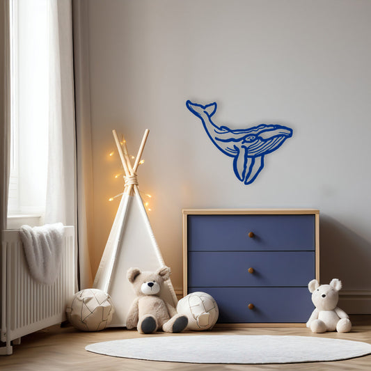 Décoration murale baleine personnalisable – Thème mer & animaux marins pour chambre bébe enfant