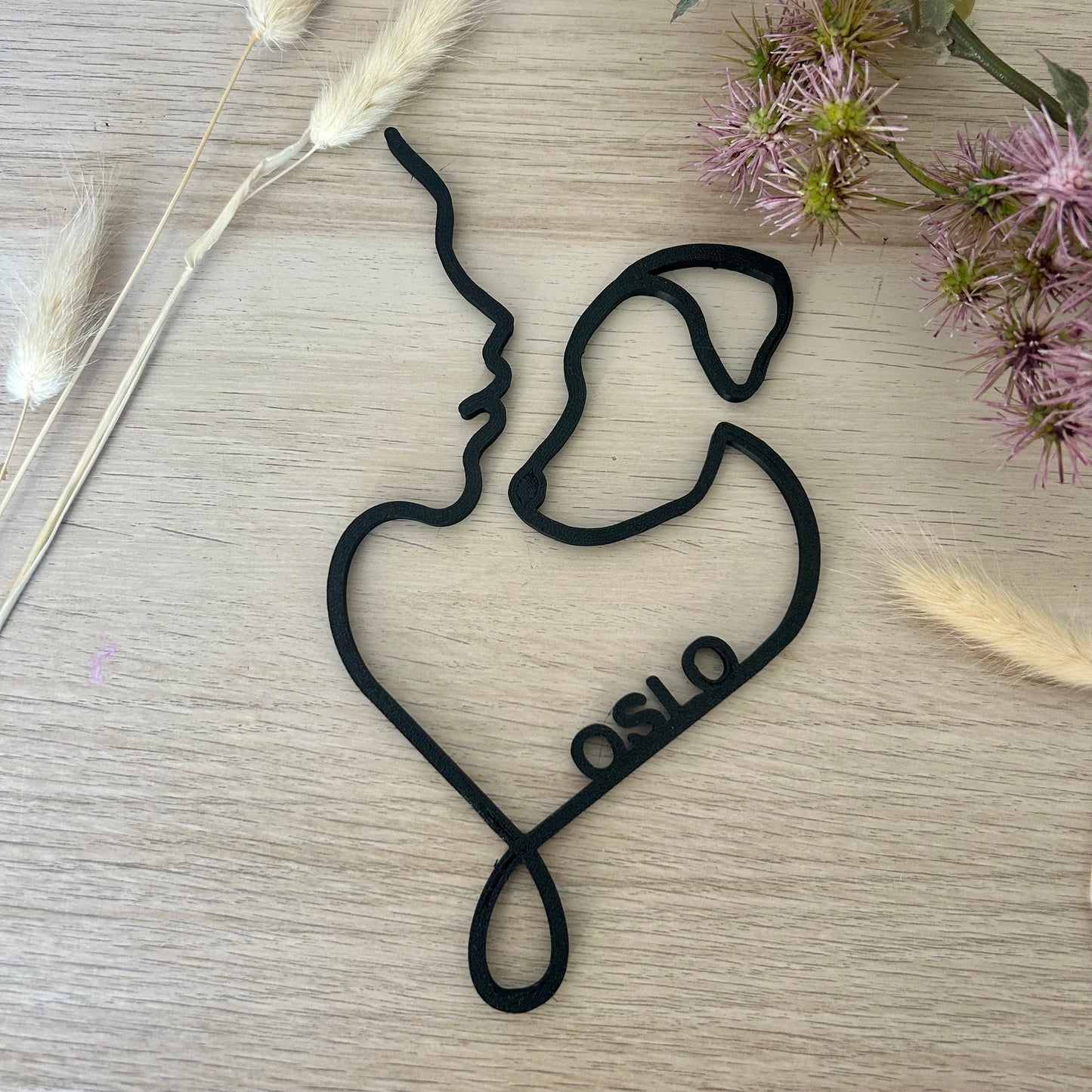 Décoration personnalisée chien et humain – Idée cadeau pour propriétaires de chiens avec prénom ou date