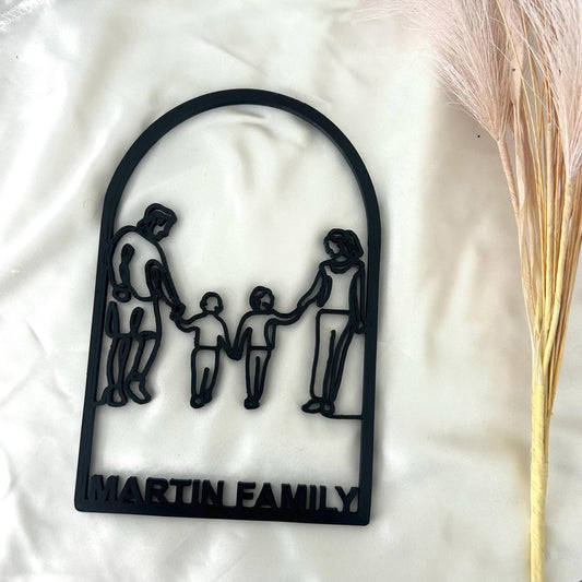 Cadeau famille personnalisé – Déco murale avec prénoms