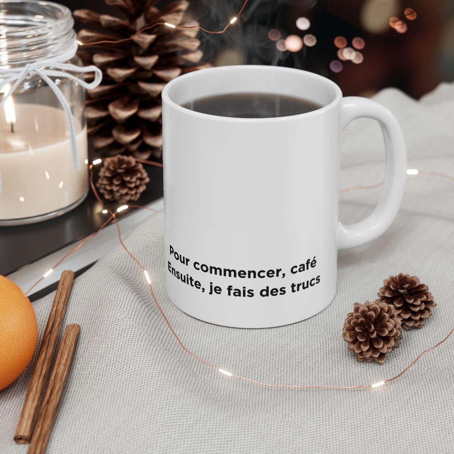 Mug humoristique « D’abord café, ensuite je fais des trucs » – Tasse drôle pour bien commencer la journée