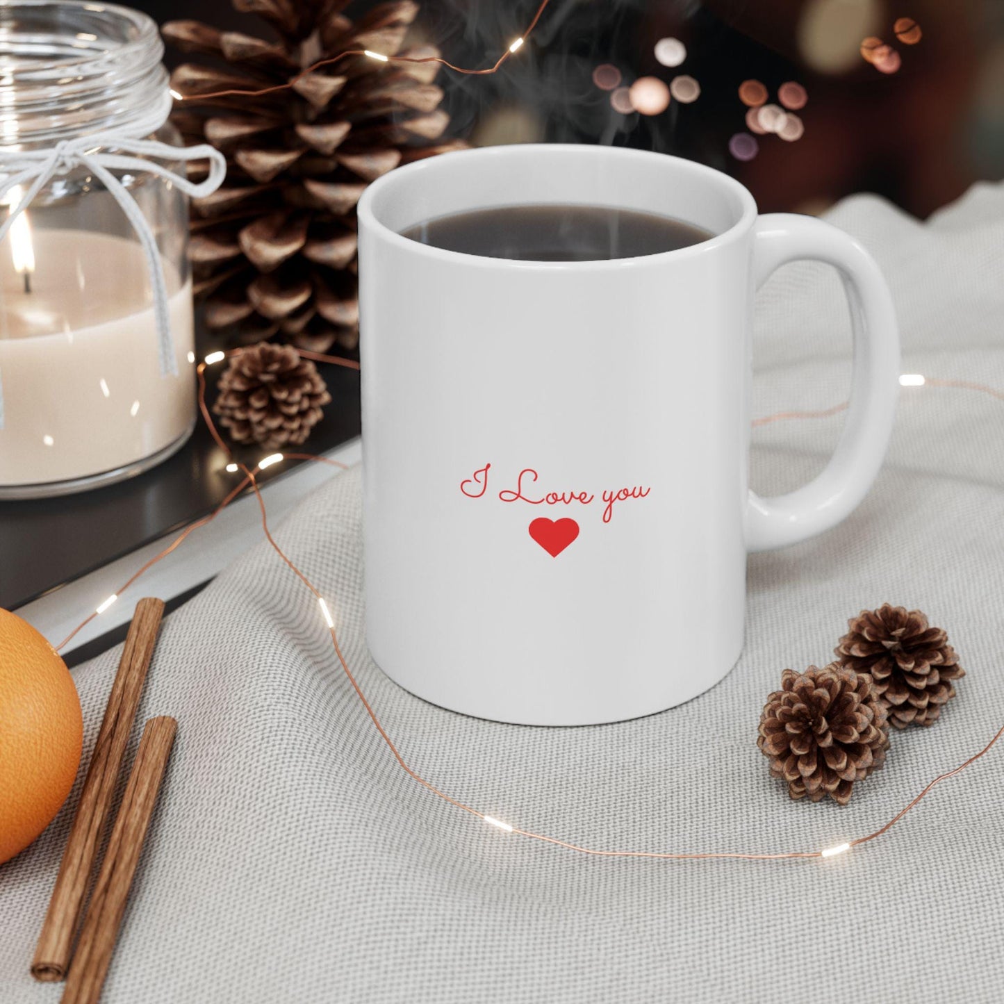 Tasse « I Love You » – Cadeau romantique personnalisé pour dire je t’aime, parfait pour anniversaire ou Noël