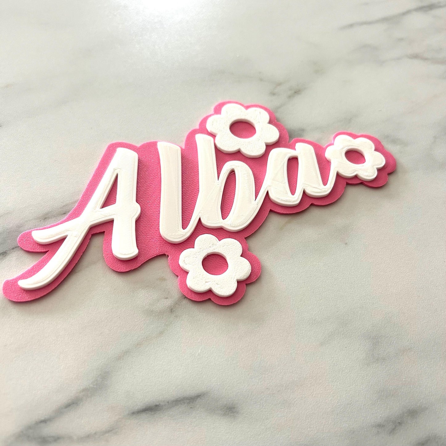 "Plaque de Porte Bébé Personnalisée avec Prénom et Fleurs – Décoration Chambre et Dessus de Lit