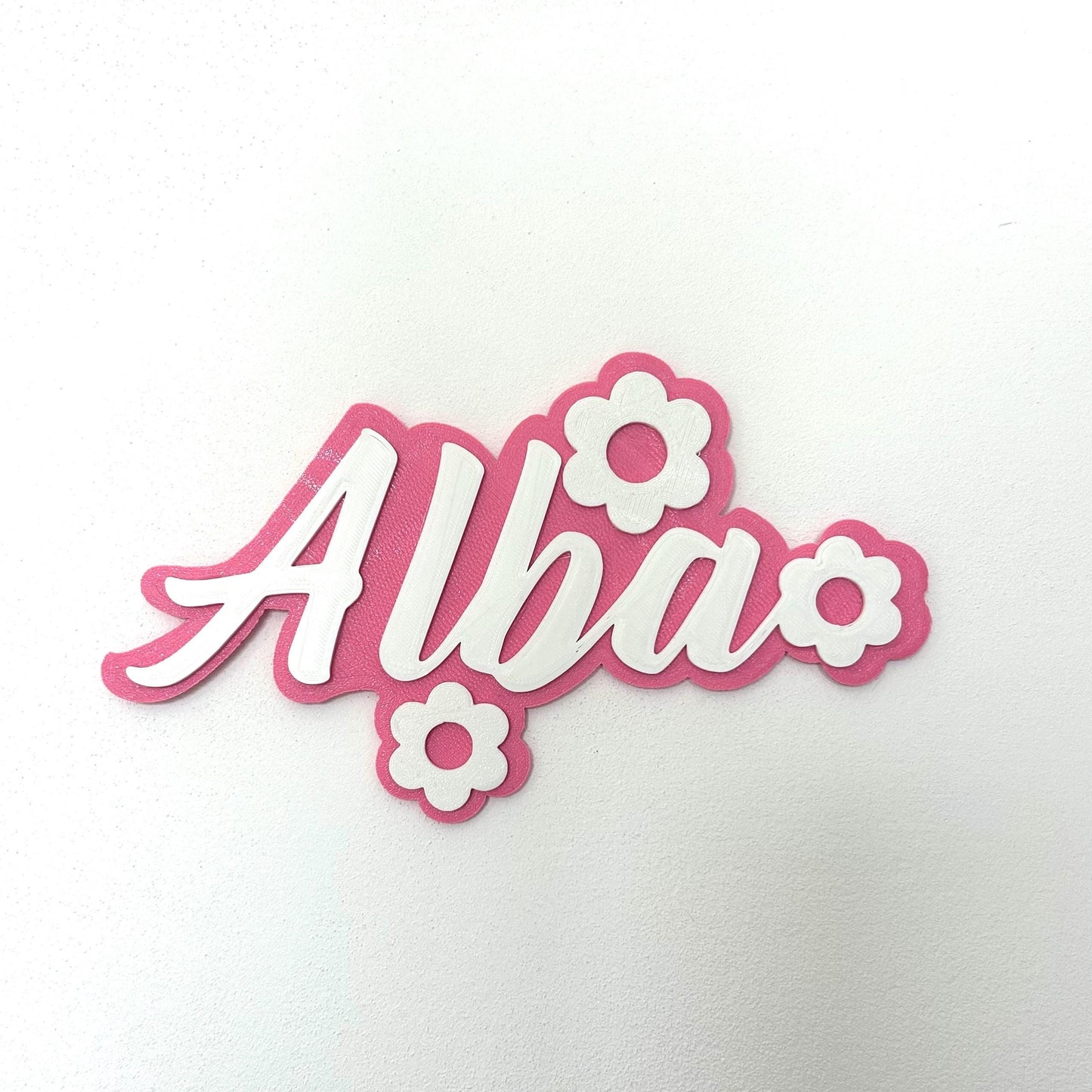 "Plaque de Porte Bébé Personnalisée avec Prénom et Fleurs – Décoration Chambre et Dessus de Lit