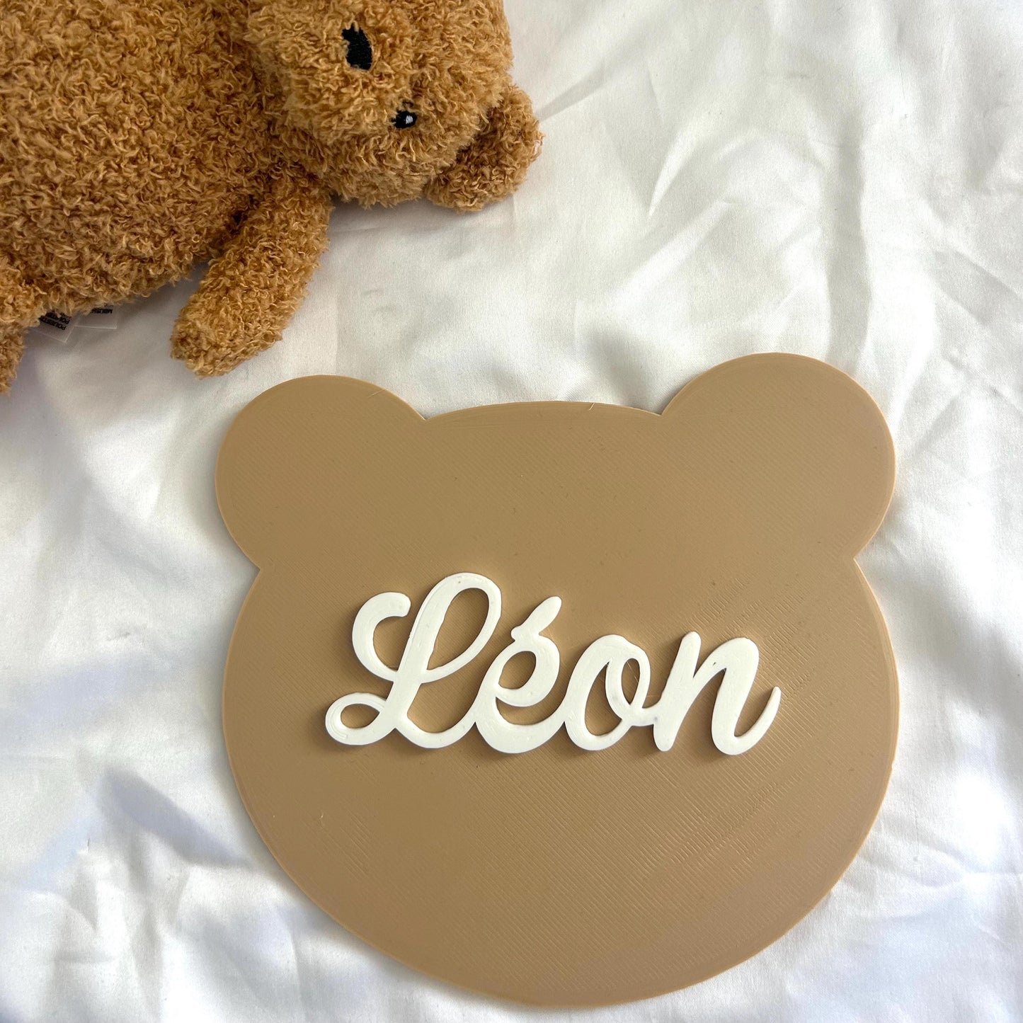plaque murale ourson avec prénom personnalisé décoration murale ours pour la chambre bébé prenom murale idée cadeau