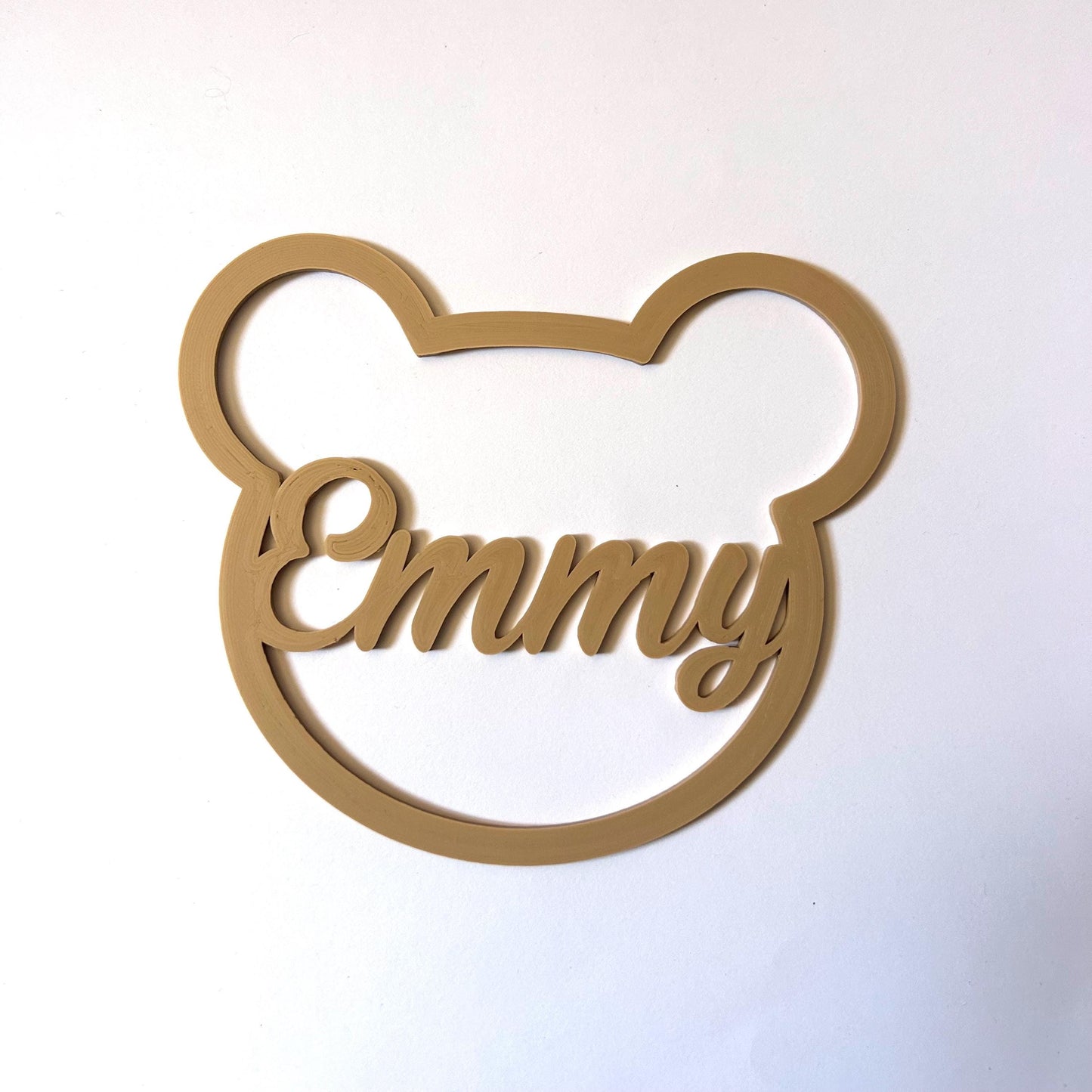 Déco Murale Prénom Bébé - Ours Personnalisé en 3D - Idée Cadeau Naissance, Baptême, Chambre Bébé