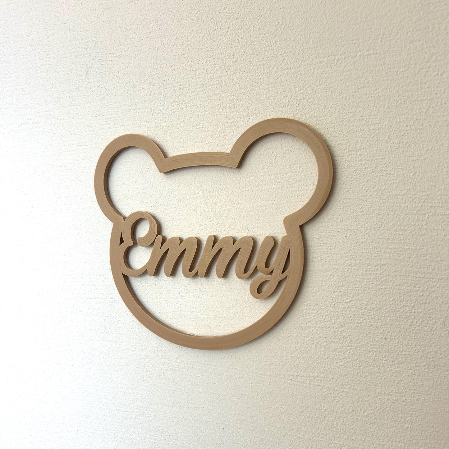 Déco Murale Prénom Bébé - Ours Personnalisé en 3D - Idée Cadeau Naissance, Baptême, Chambre Bébé