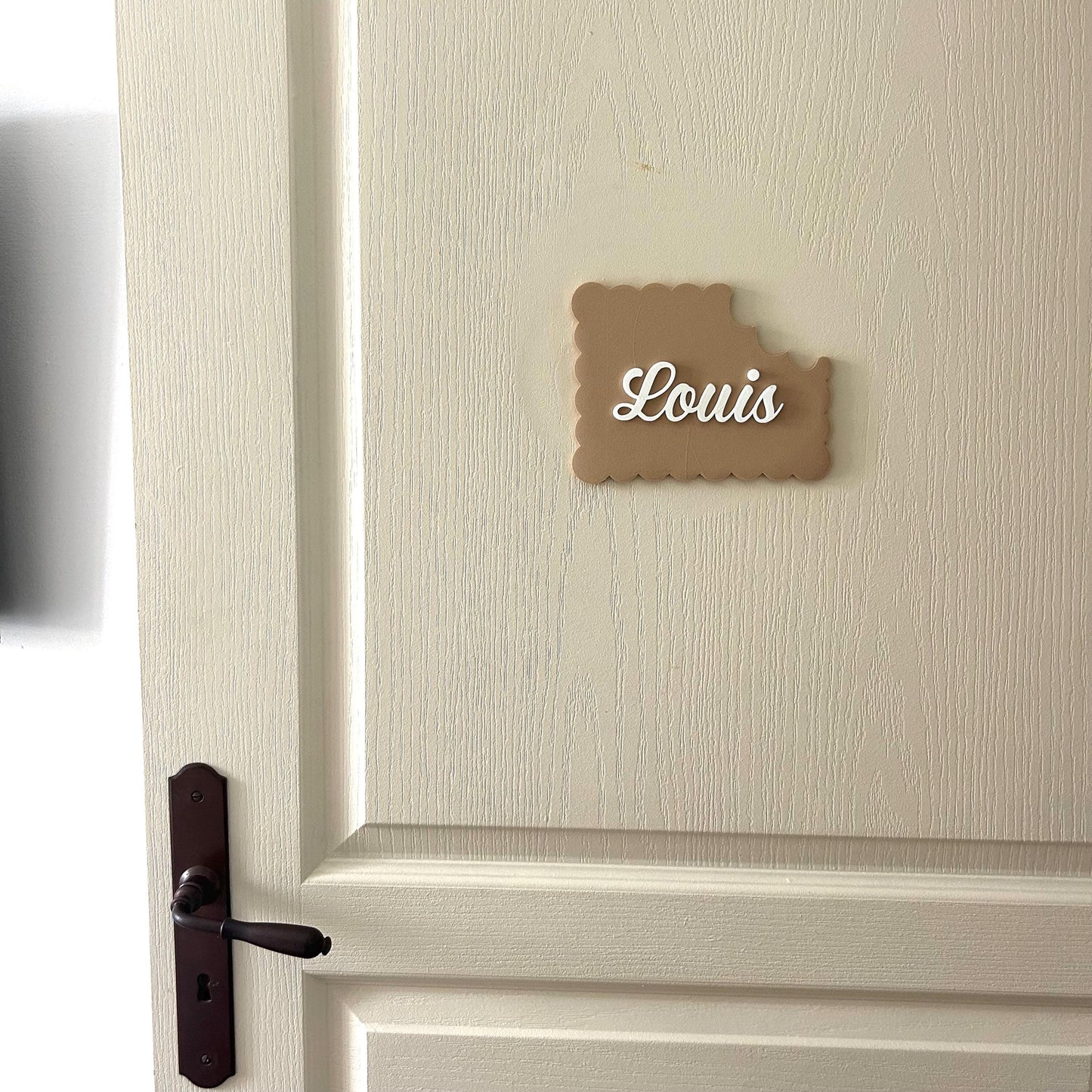 Prénom mural personnalisé pour chambre de bebe mignon en forme de biscuit avec prénom enseigne de porte pour chambre enfant petit lu