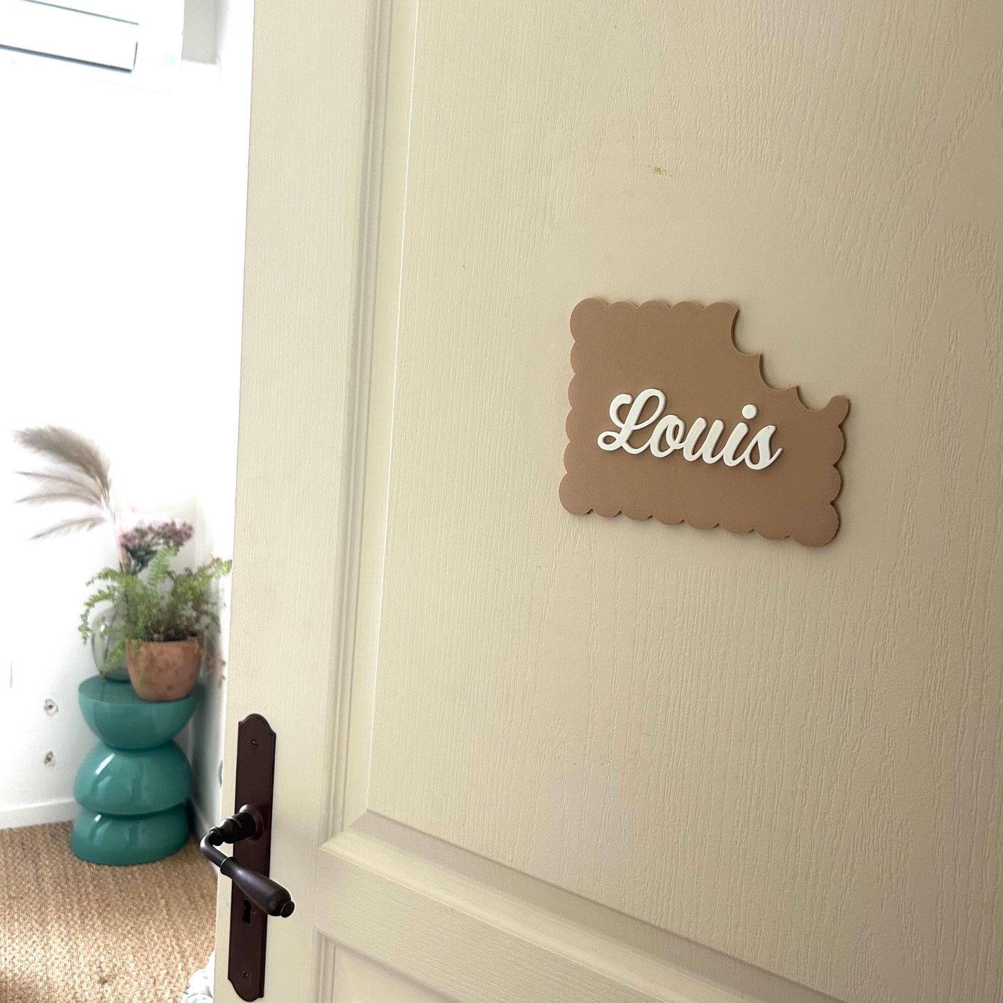Prénom mural personnalisé pour chambre de bebe mignon en forme de biscuit avec prénom enseigne de porte pour chambre enfant petit lu