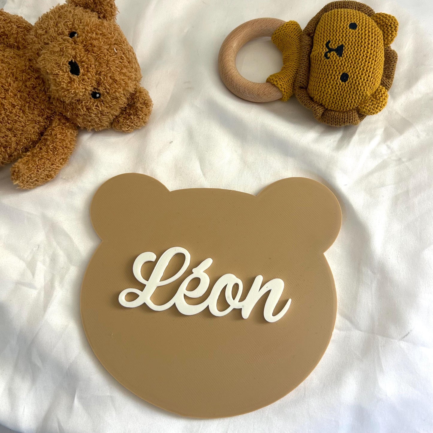 plaque murale ourson avec prénom personnalisé décoration murale ours pour la chambre bébé prenom murale idée cadeau