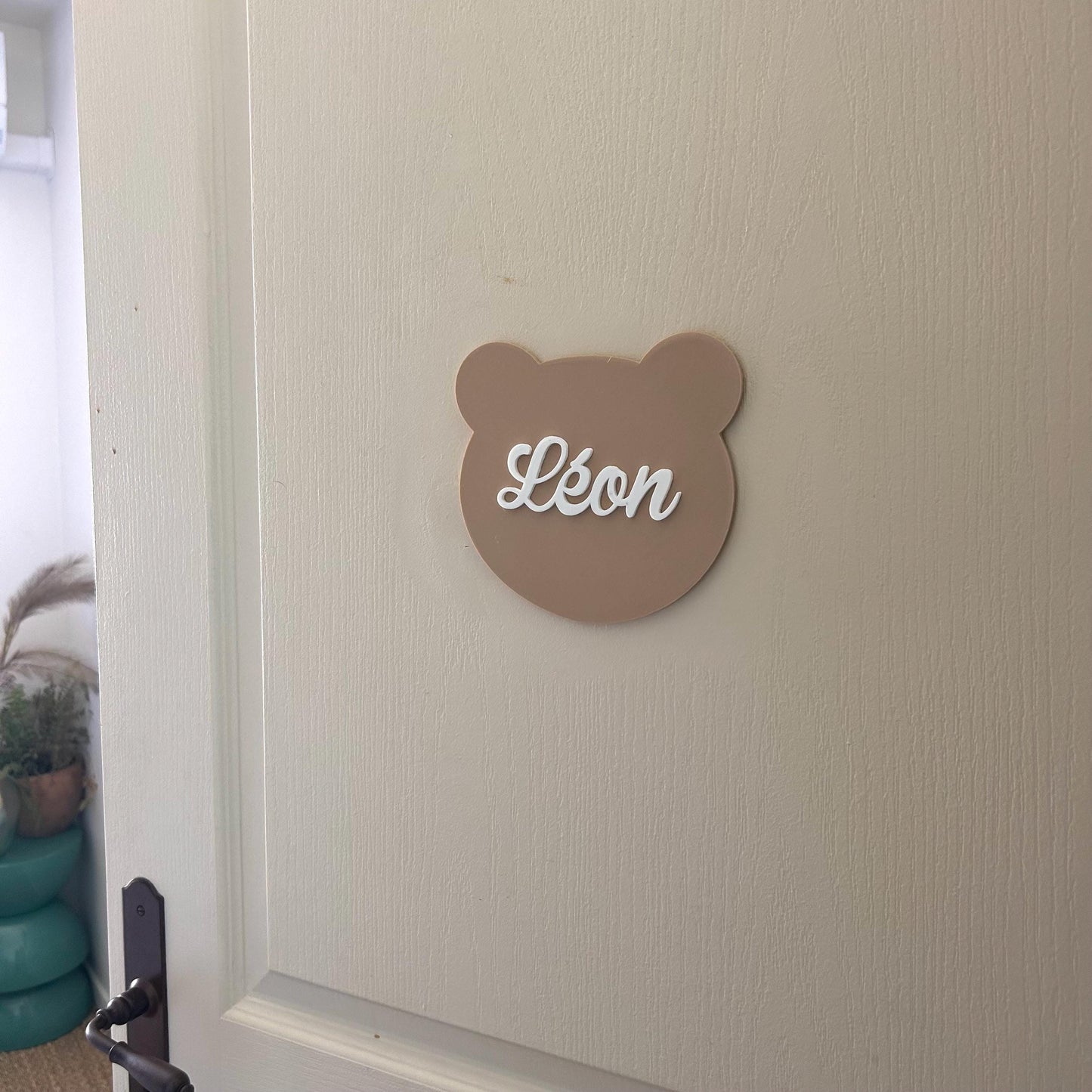 plaque murale ourson avec prénom personnalisé décoration murale ours pour la chambre bébé prenom murale idée cadeau