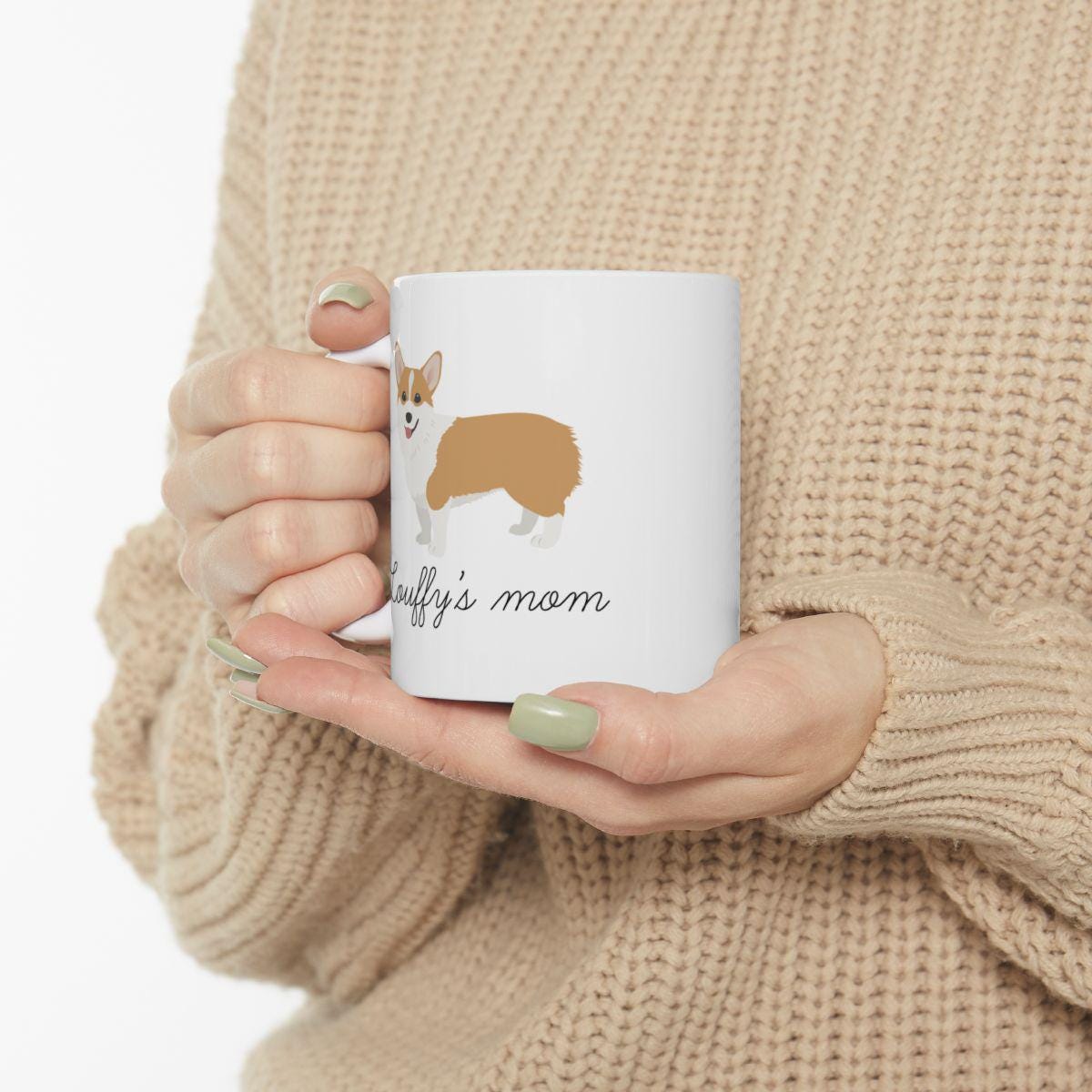 Mug Corgi personnalisé – Cadeau dog mom avec prénom