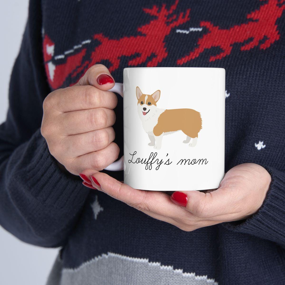 Mug Corgi personnalisé – Cadeau dog mom avec prénom