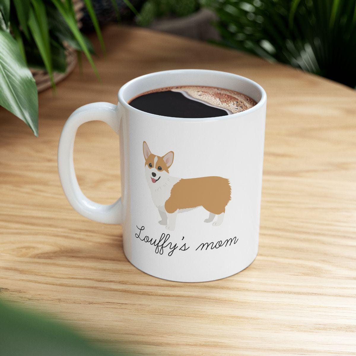 Mug Corgi personnalisé – Cadeau dog mom avec prénom