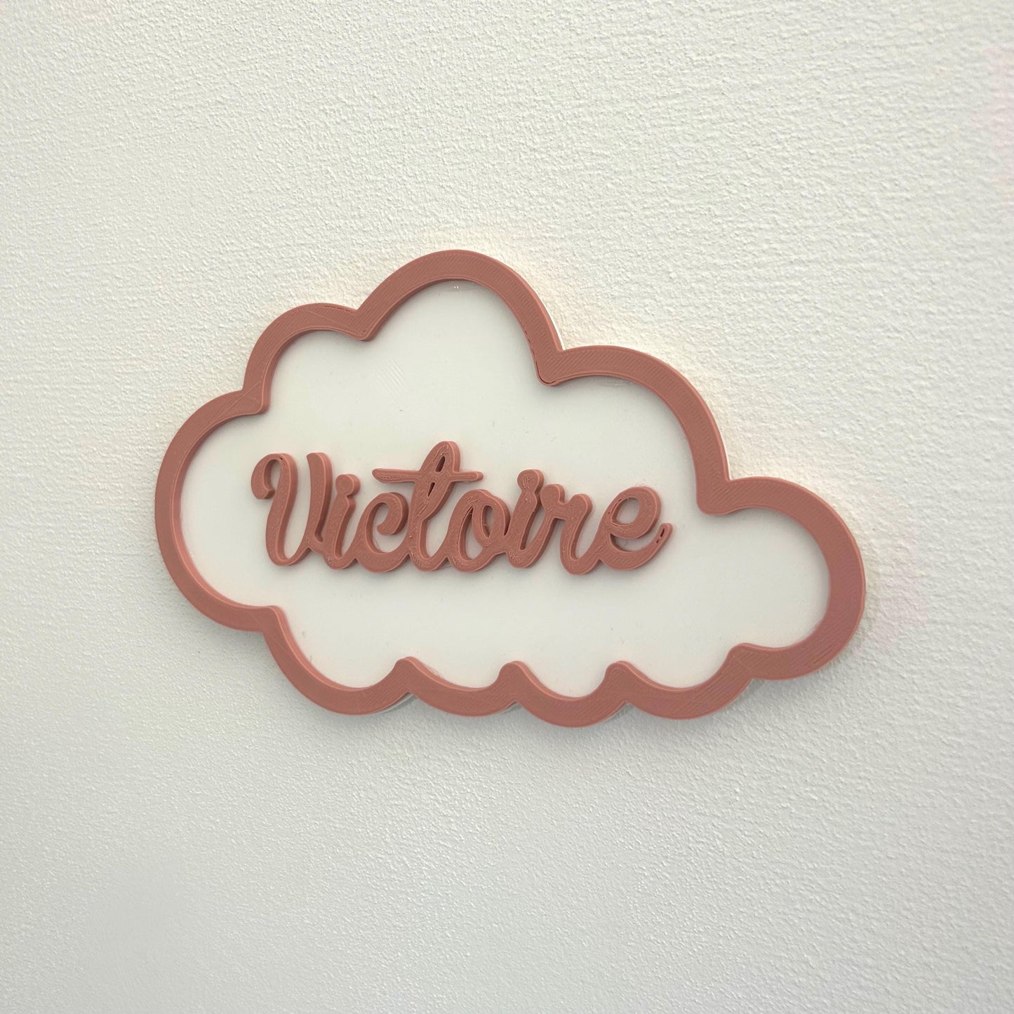 Plaque prénom personnalisée en forme de nuage – Décoration murale chambre bébé ou enfant