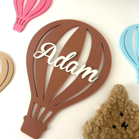 Décoration Murale Montgolfière Personnalisée – Cadeau Original pour Enfant, Déco Chambre Bébé Garçon ou Fille