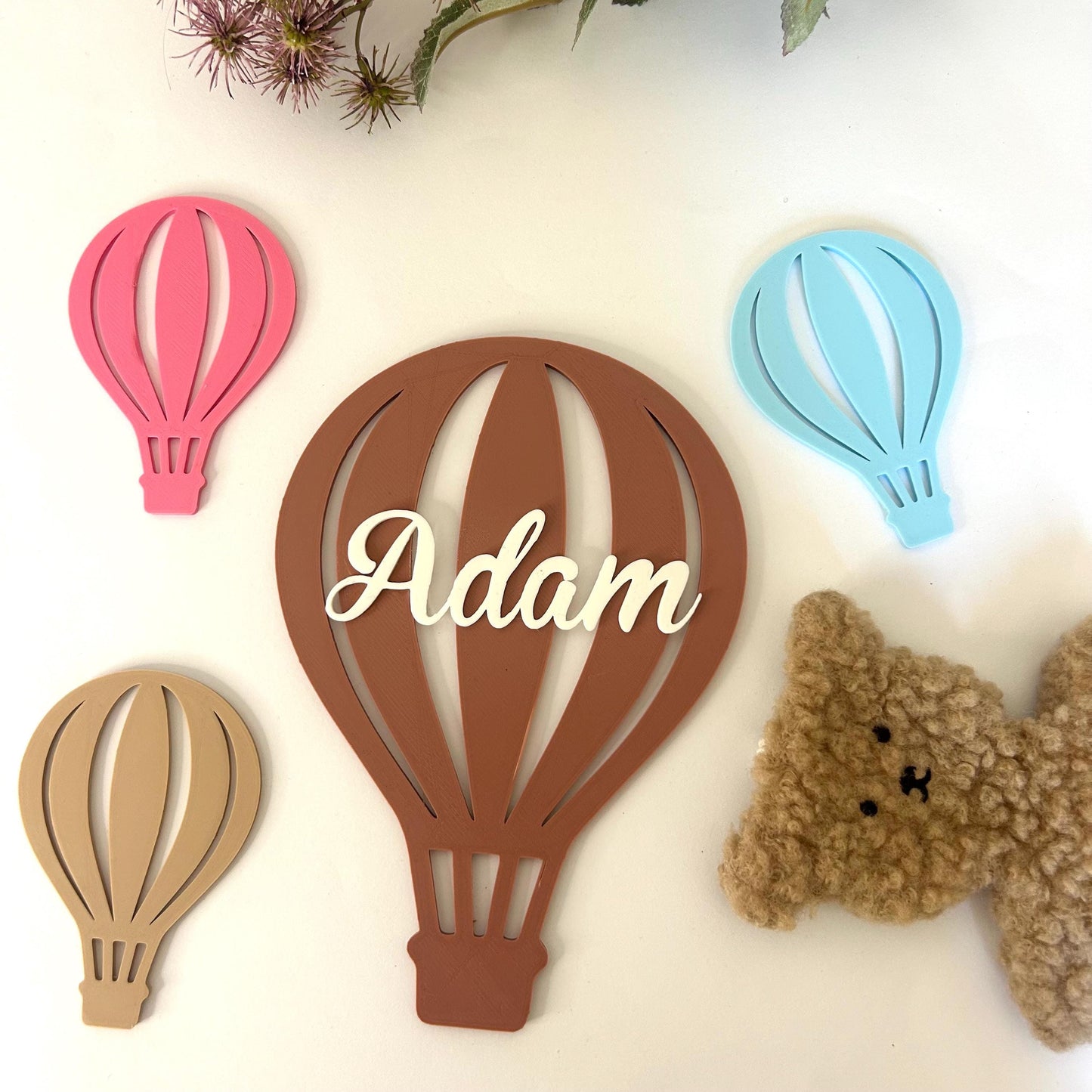 Décoration Murale Montgolfière Personnalisée – Cadeau Original pour Enfant, Déco Chambre Bébé Garçon ou Fille