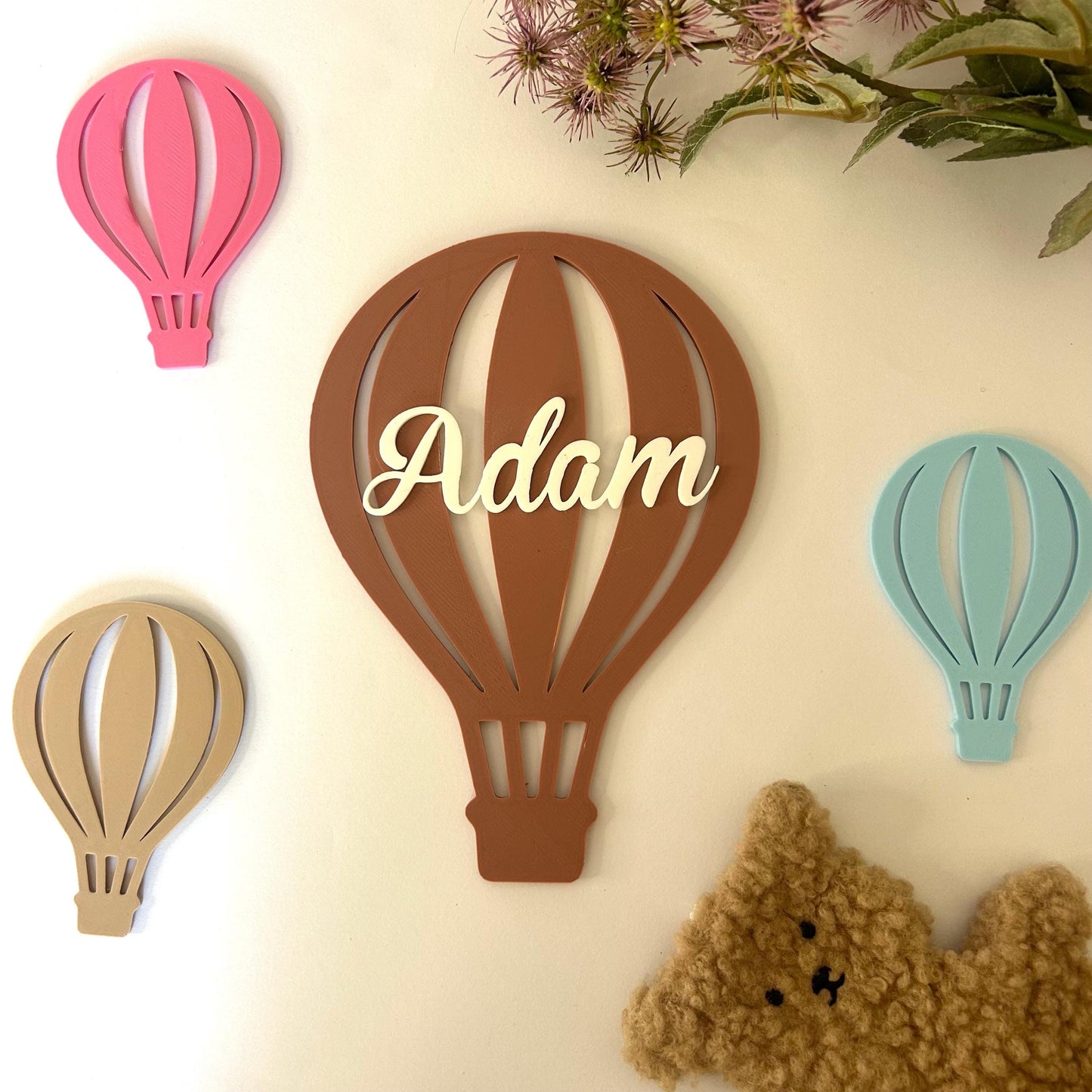 Décoration Murale Montgolfière Personnalisée – Cadeau Original pour Enfant, Déco Chambre Bébé Garçon ou Fille