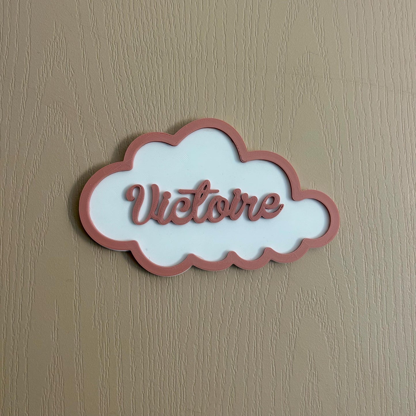 Plaque prénom personnalisée en forme de nuage – Décoration murale chambre bébé ou enfant